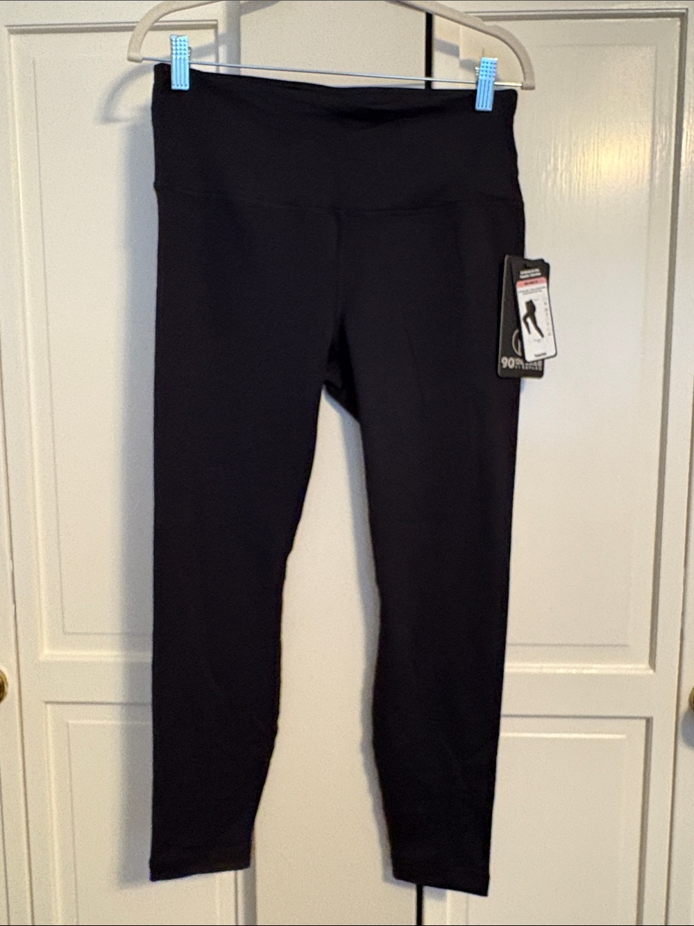 90 Degree by Reflex Women's Black High-Waist Ankle Length Legging Large NWT